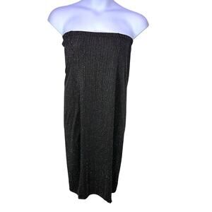 Vintage y2k 2x black‎ silver stripe goth grunge romantic USA dress sleeveless